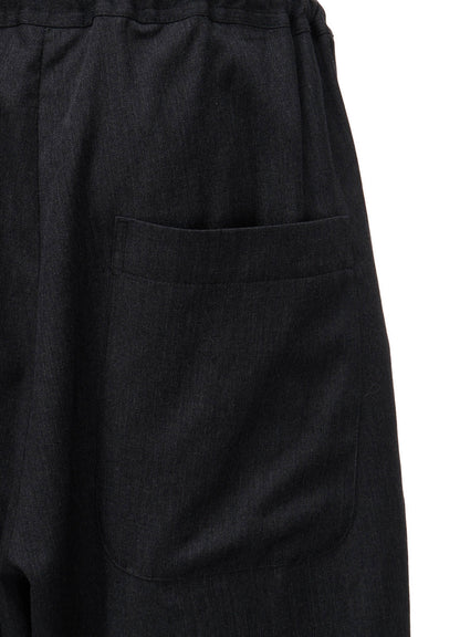 WOOL GABARDINE FRONT TUCK WIDE PANTS