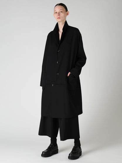 WOOL GABARDINE FRONT TUCK WIDE PANTS