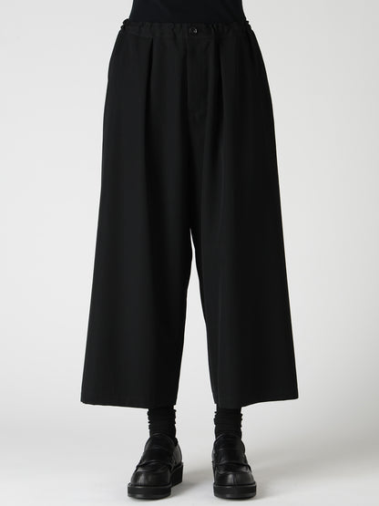 WOOL GABARDINE FRONT TUCK WIDE PANTS
