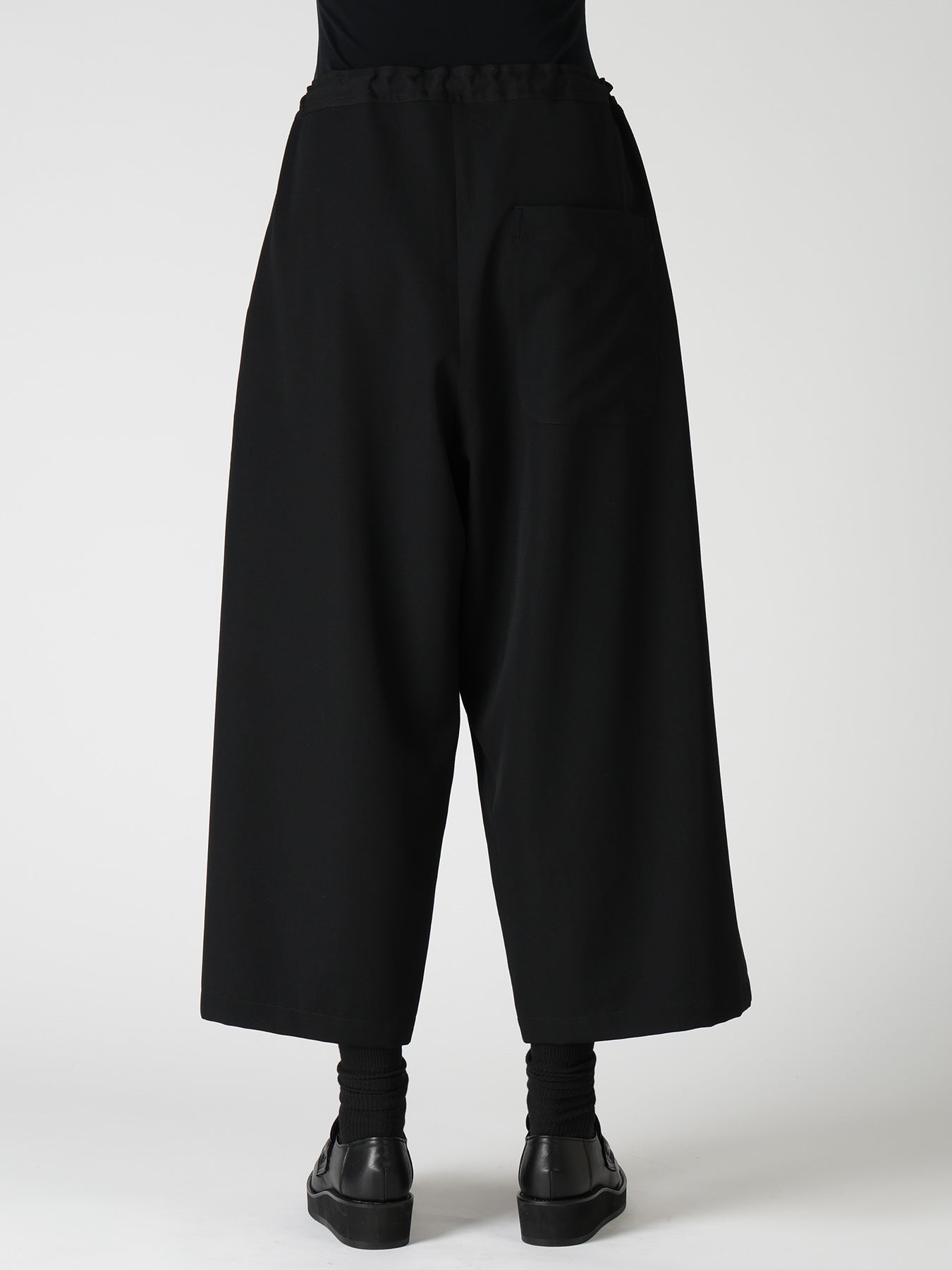 WOOL GABARDINE FRONT TUCK WIDE PANTS