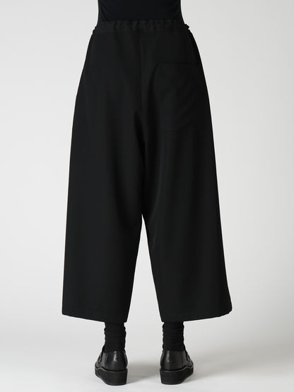 WOOL GABARDINE FRONT TUCK WIDE PANTS
