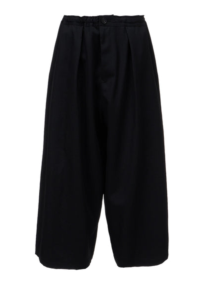 WOOL GABARDINE FRONT TUCK WIDE PANTS
