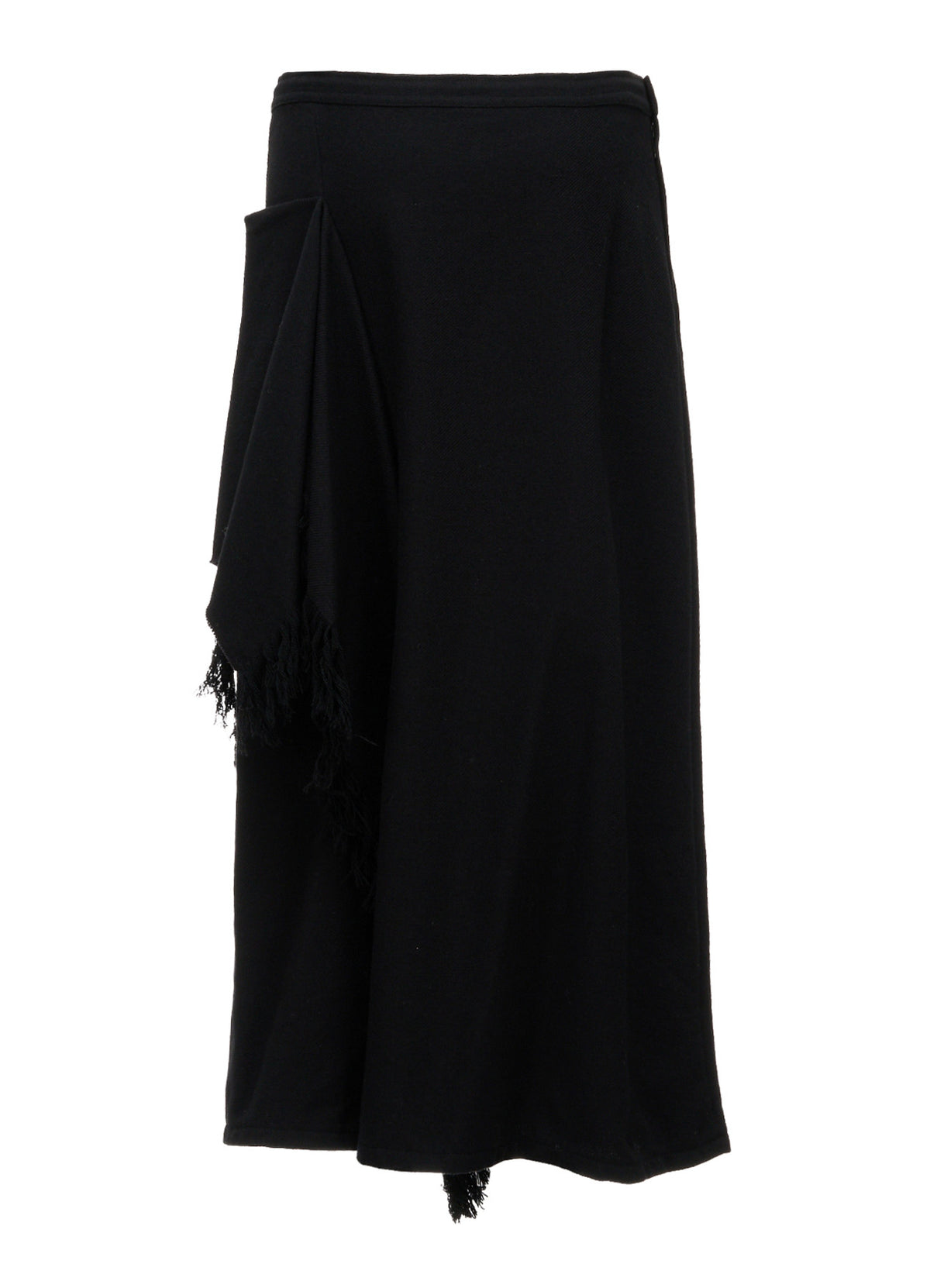 WOOL BLEND KERSEY FRINGE FLARE PANTS