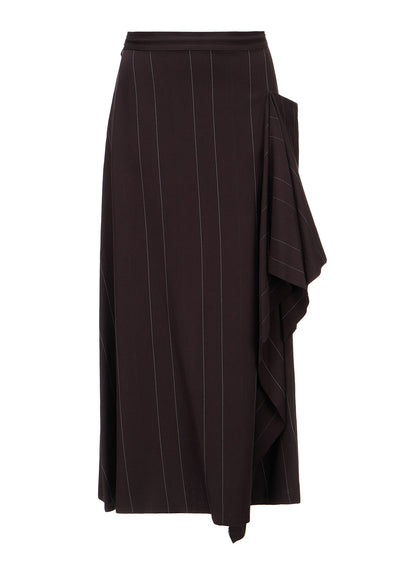 PINSTRIPE DRAPE FLARE PANTS