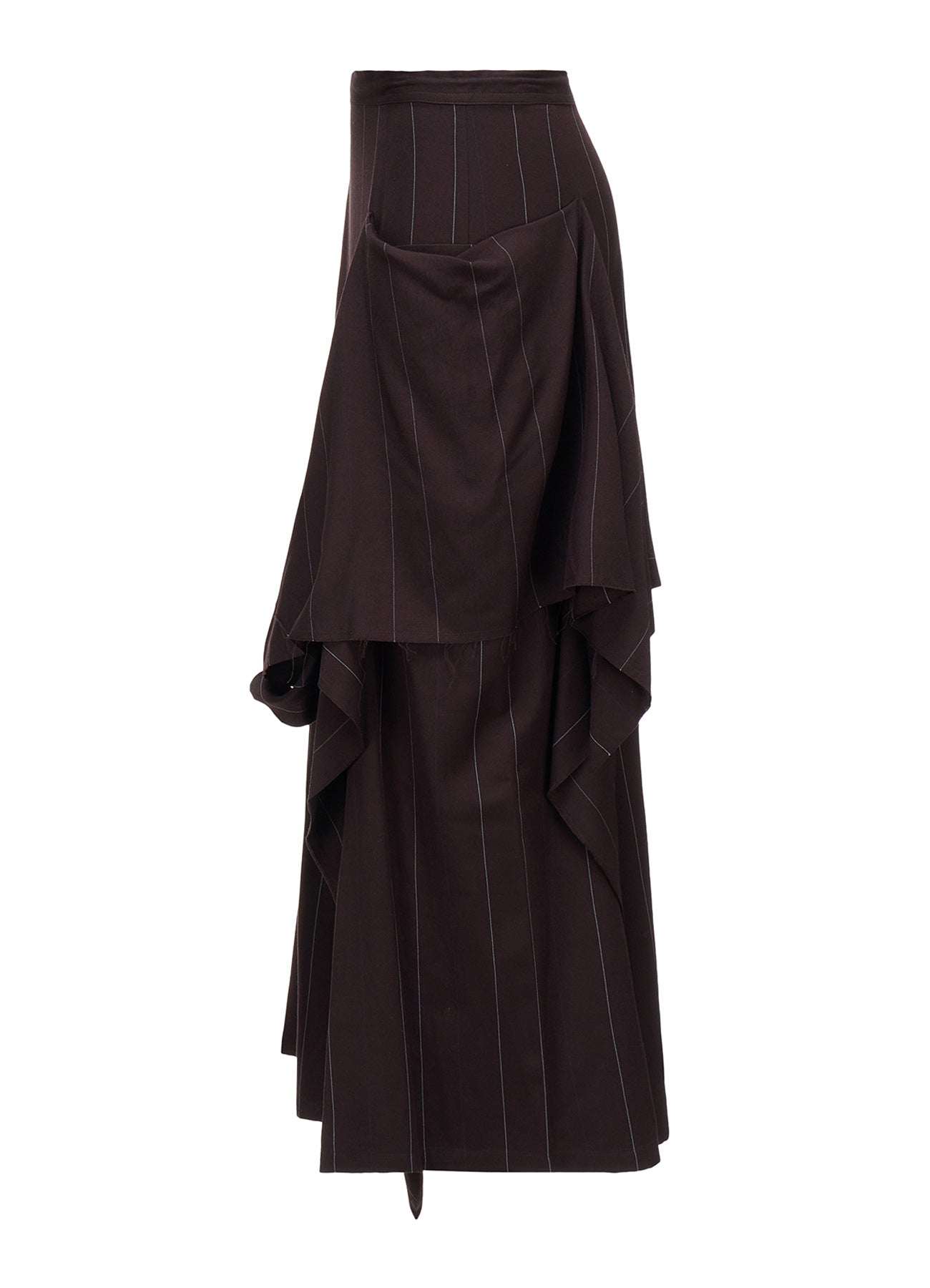 PINSTRIPE DRAPE FLARE PANTS