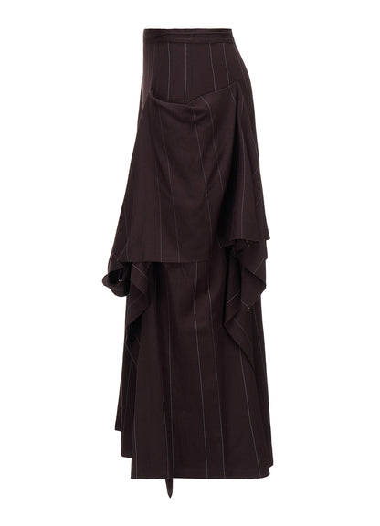 PINSTRIPE DRAPE FLARE PANTS