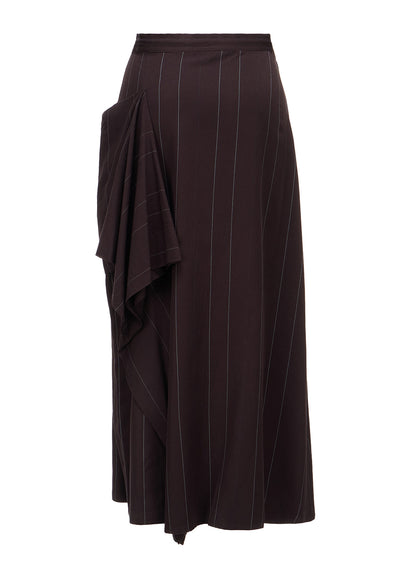 PINSTRIPE DRAPE FLARE PANTS