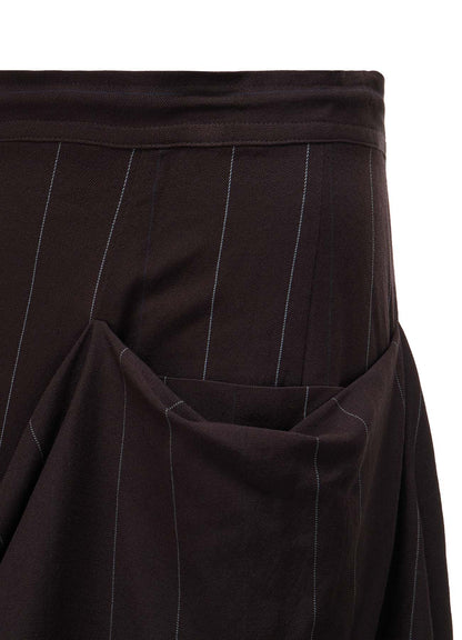 PINSTRIPE DRAPE FLARE PANTS