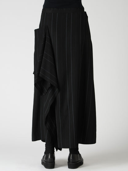 PINSTRIPE DRAPE FLARE PANTS