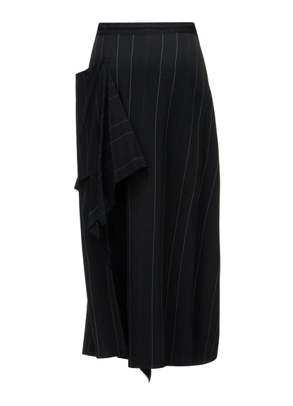 PINSTRIPE DRAPE FLARE PANTS