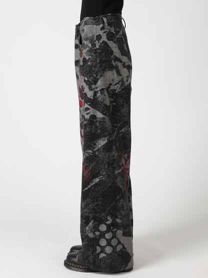 8OZ CRUNCH DOT PRINT LONG STRAIGHT PANTS