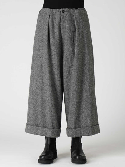 TWILL FLANNEL FRONT CUFFED PANTS