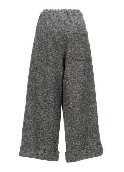 TWILL FLANNEL FRONT CUFFED PANTS