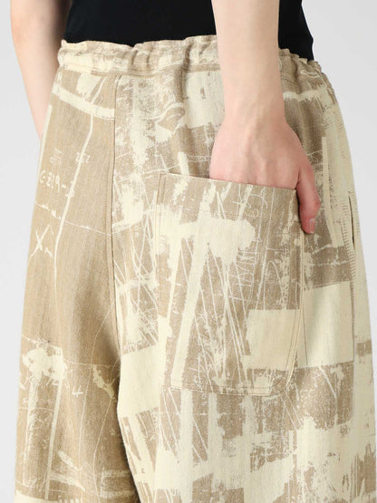 WOOL BLEND HERRINGBONE FRONT CUFFED PANTS