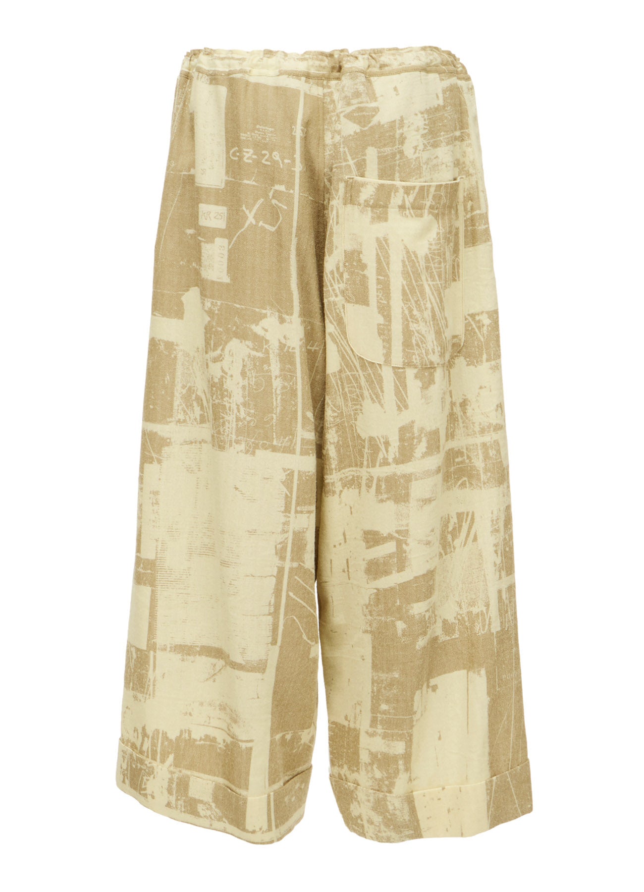 WOOL BLEND HERRINGBONE FRONT CUFFED PANTS