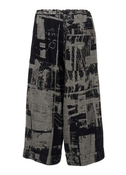 WOOL BLEND HERRINGBONE FRONT CUFFED PANTS