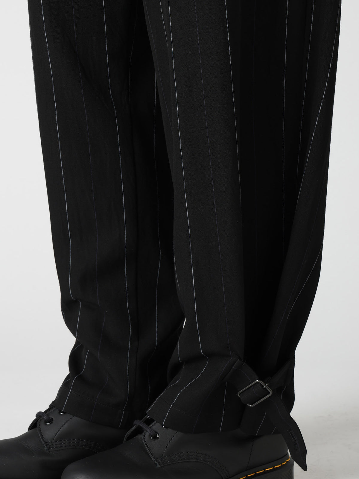 PINSTRIPE BELTED PANTS