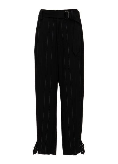 PINSTRIPE BELTED PANTS