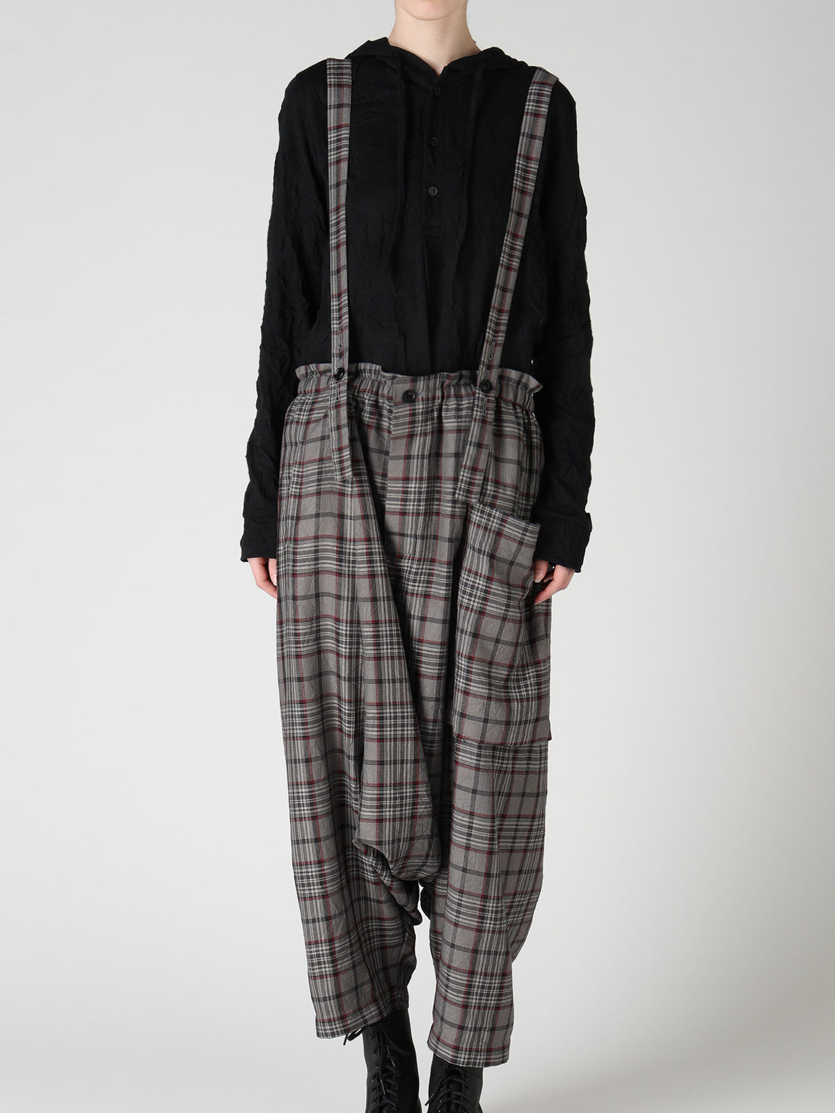 PLAID WASHER SAROUEL PANTS