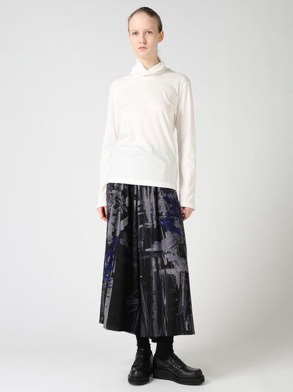 CUPRO DISTORTED FLOWER FLARE PANTS