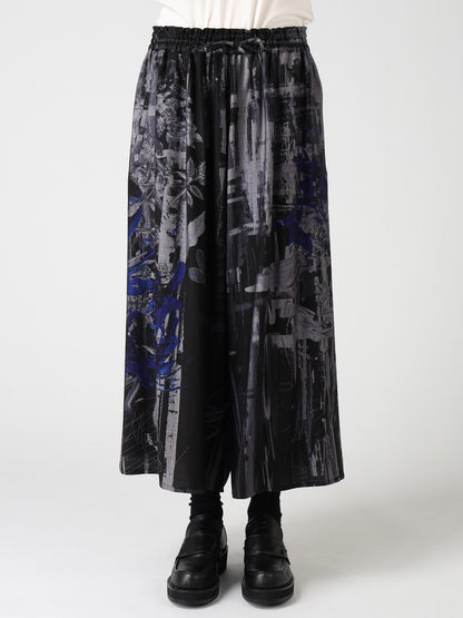 CUPRO DISTORTED FLOWER FLARE PANTS