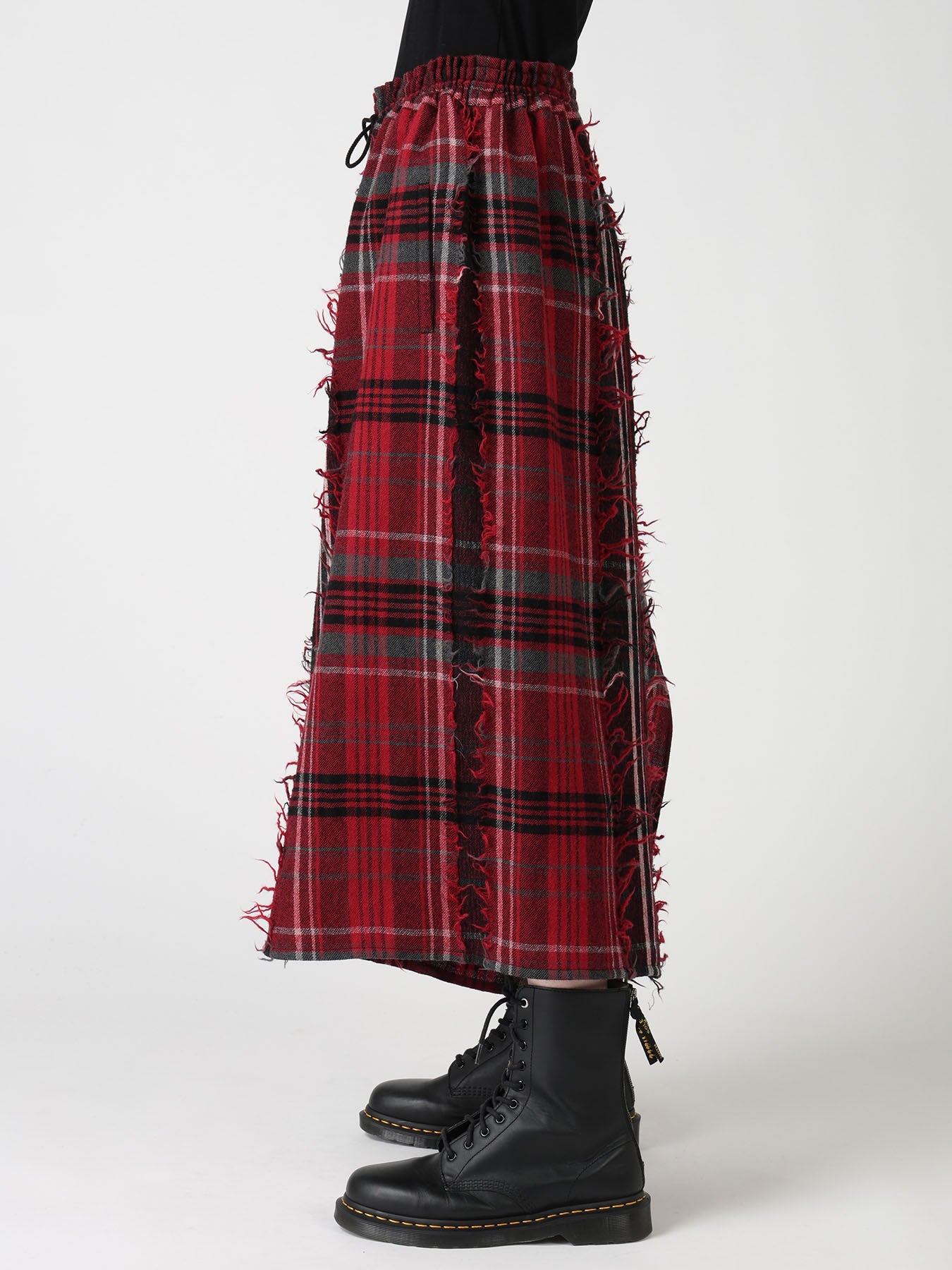 ぢ*ん様 ヨウジヤマモト青山本店商品) Wool Flannel Drape P WOOL PLAID CUT JACQUARD DRAPE FLARE PANTS – THE SHOP YOHJI YAMAMOTO
