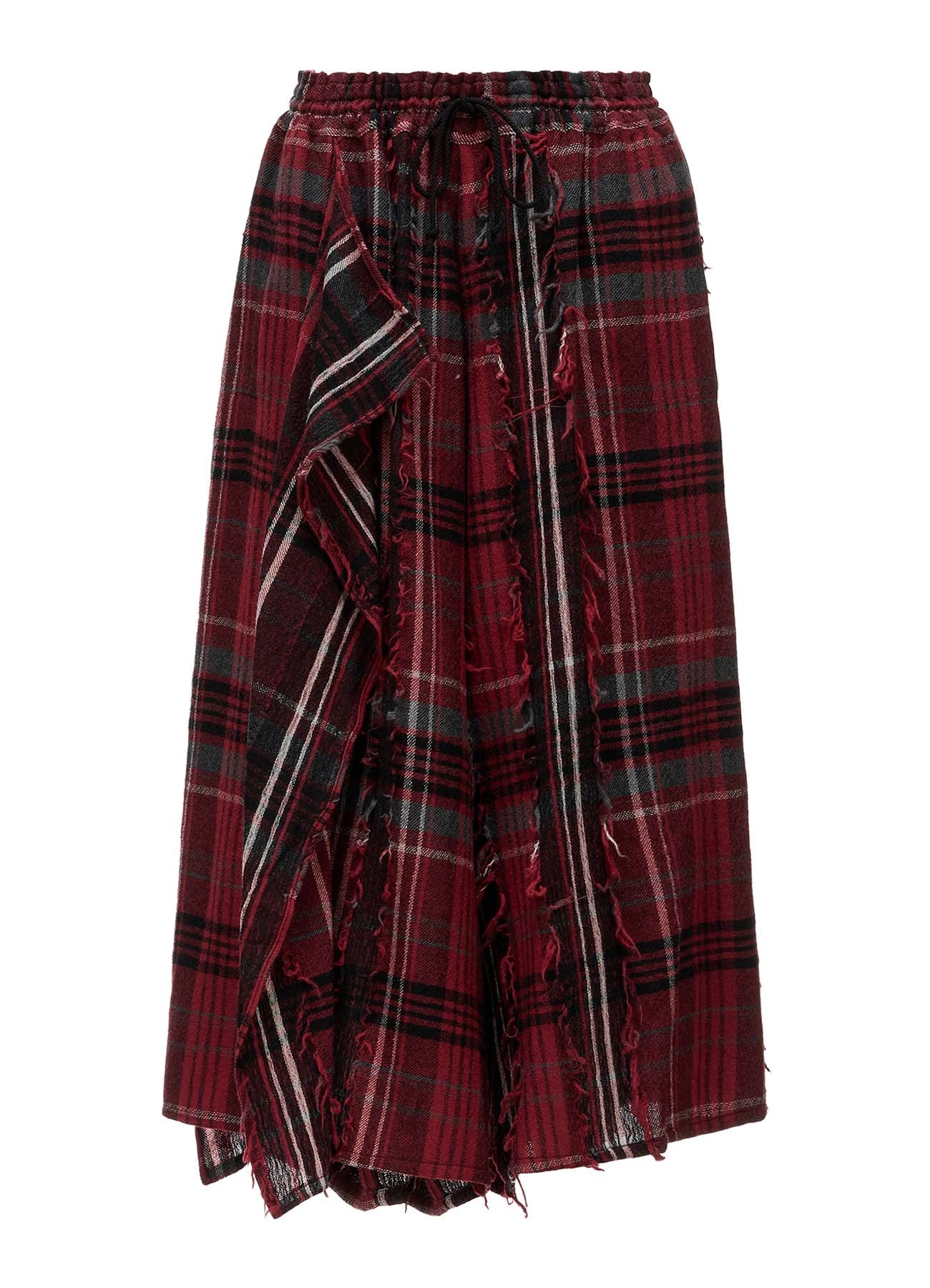 WOOL PLAID CUT JACQUARD DRAPE FLARE PANTS – THE SHOP YOHJI YAMAMOTO