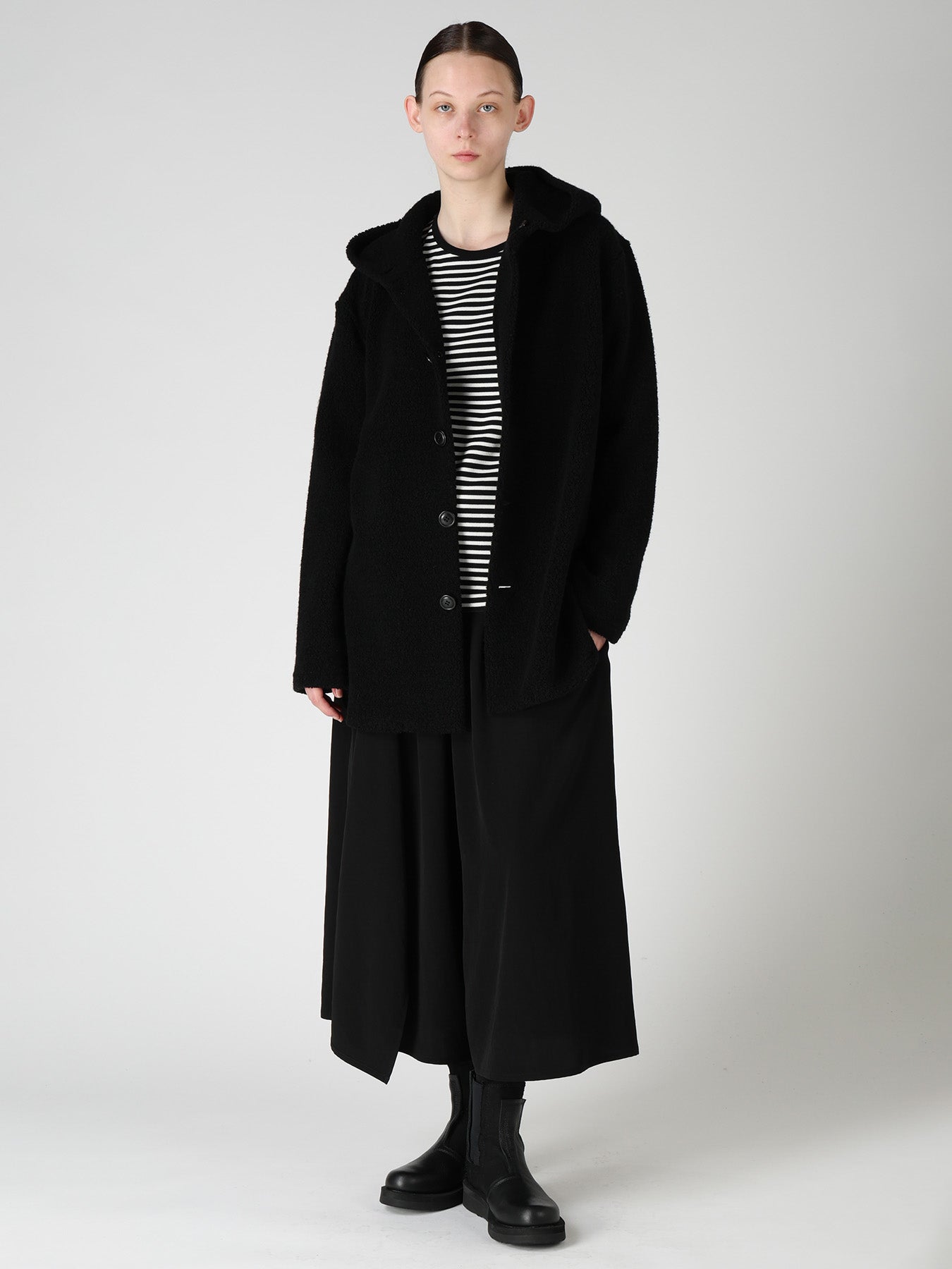 TA/PE CREPE DE CHINE DRAPE FLARE PANTS