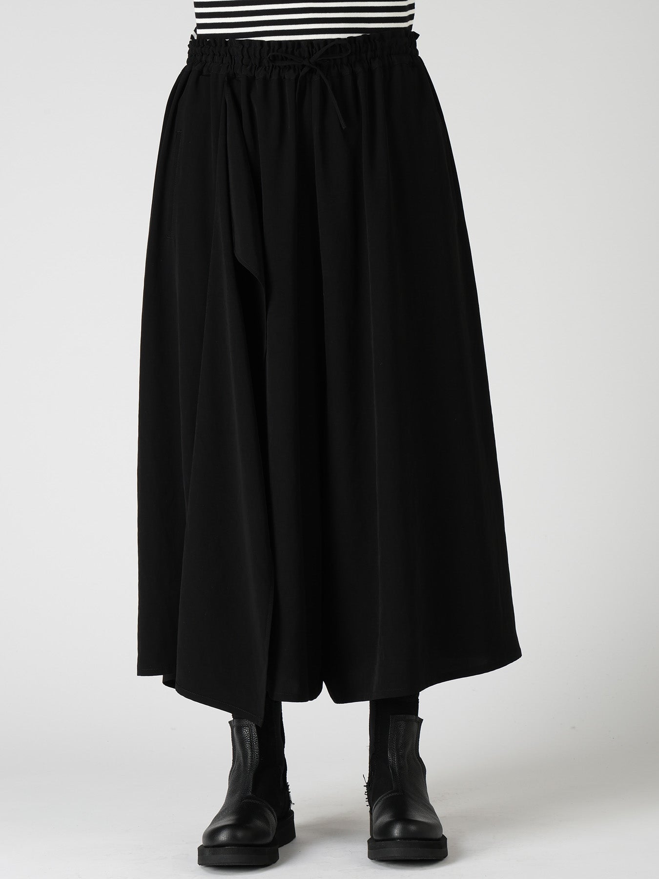 TA/PE CREPE DE CHINE DRAPE FLARE PANTS