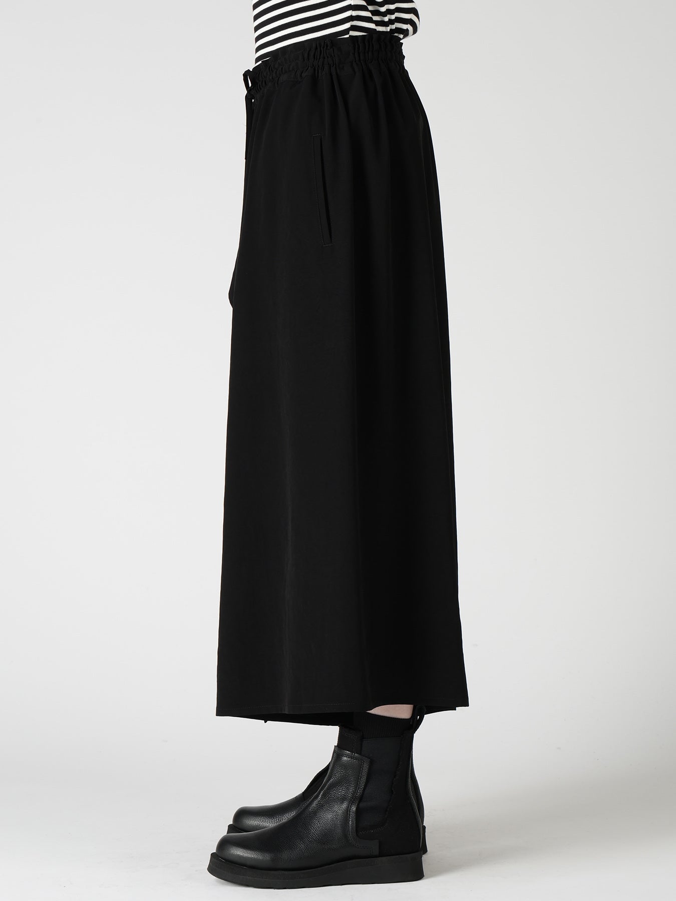 TA/PE CREPE DE CHINE DRAPE FLARE PANTS