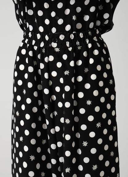 DOT FLOWER PRINT EASY PANTS
