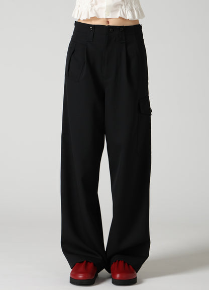 WOOL GABARDINE CARGO PANTS