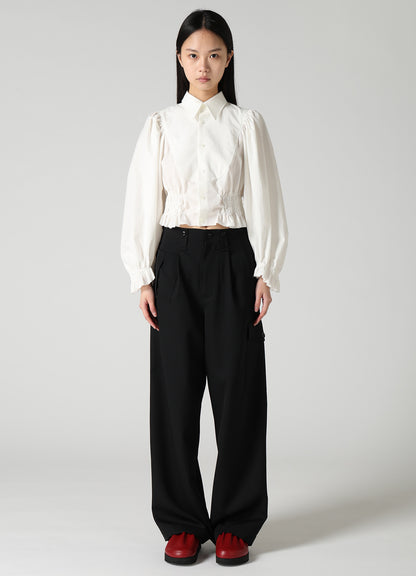 WOOL GABARDINE CARGO PANTS