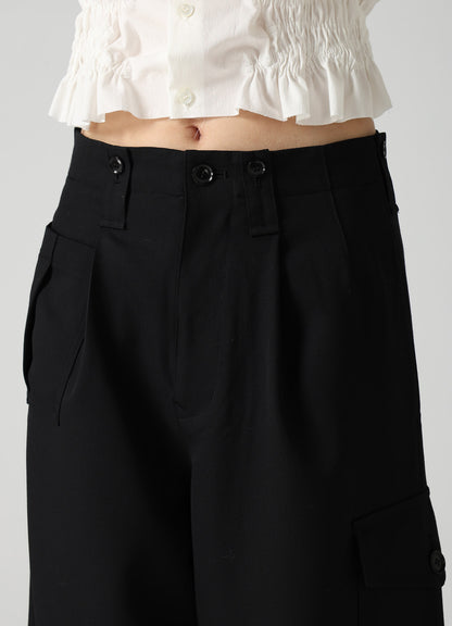 WOOL GABARDINE CARGO PANTS