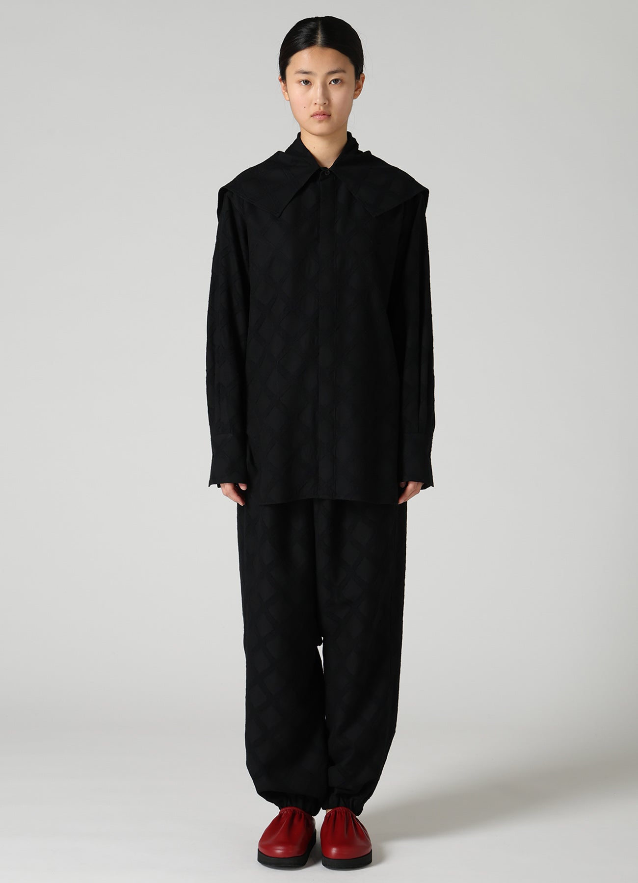 PLAID JACQUARD SAROUEL PANTS