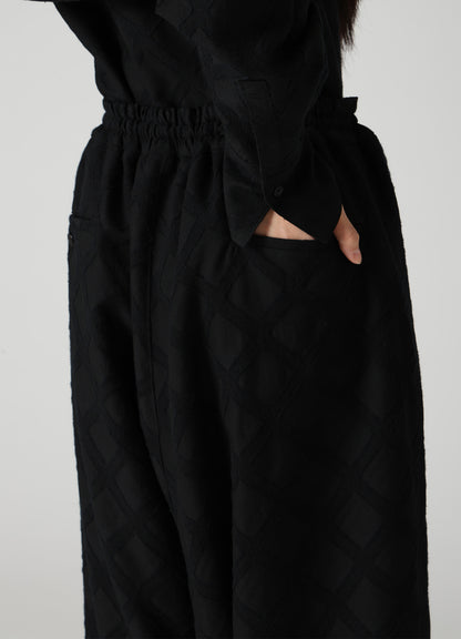 PLAID JACQUARD SAROUEL PANTS