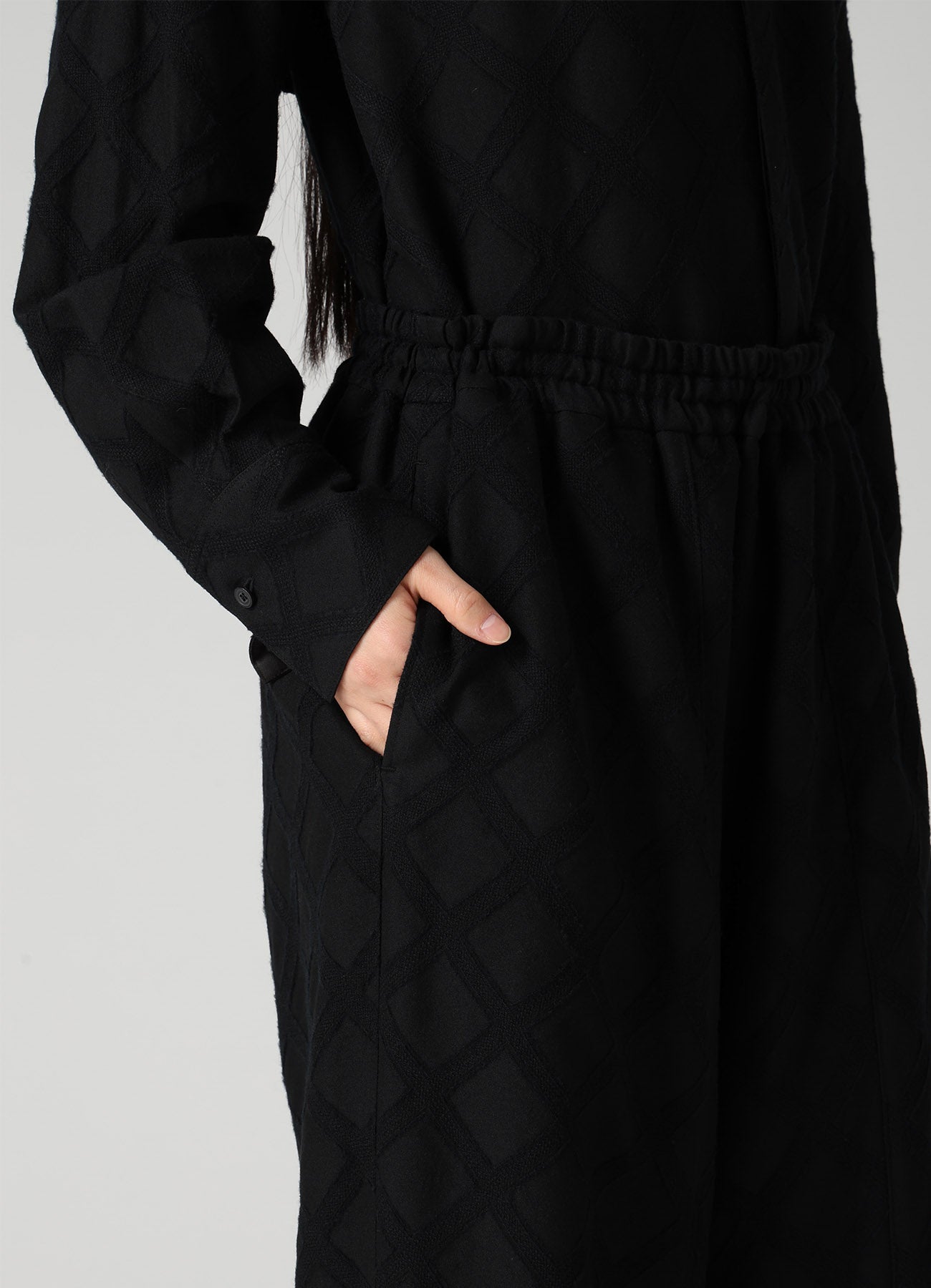 PLAID JACQUARD SAROUEL PANTS