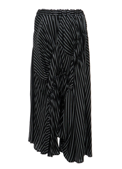 CUPRA STRIPE GATHERED PANTS