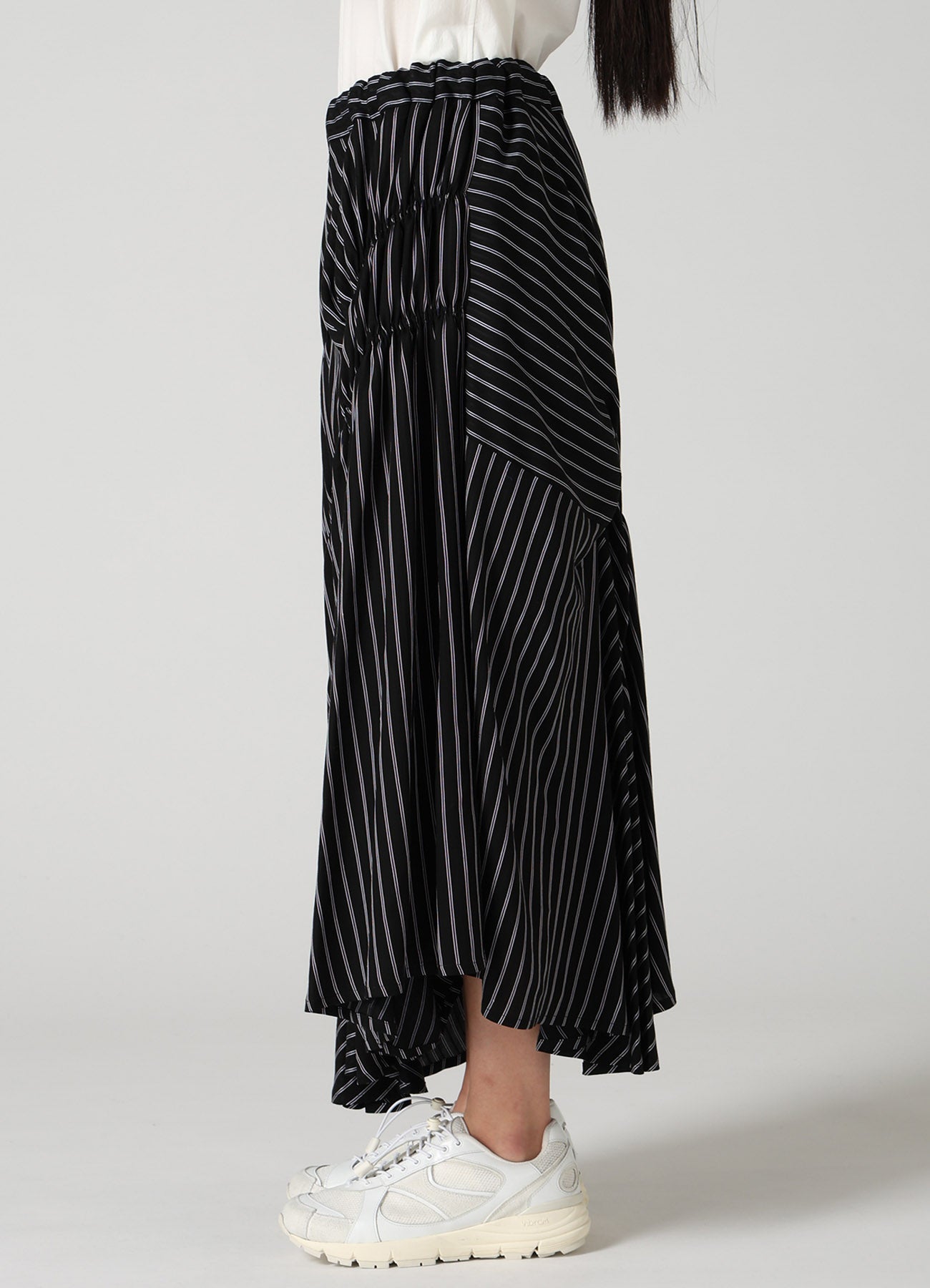 CUPRA STRIPE GATHERED PANTS