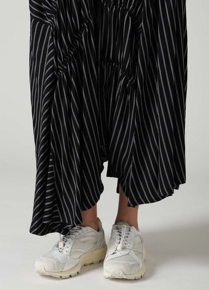 CUPRA STRIPE GATHERED PANTS