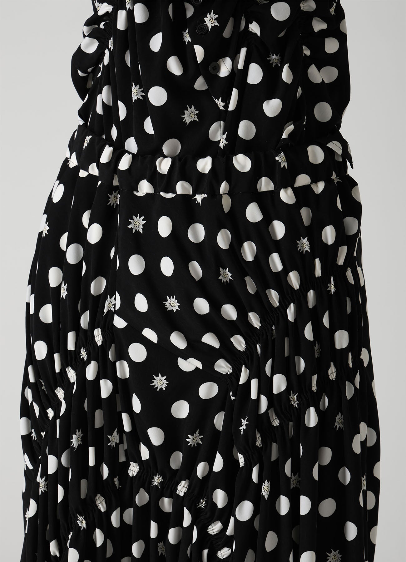 DOT FLOWER PRINT GATHERED PANTS
