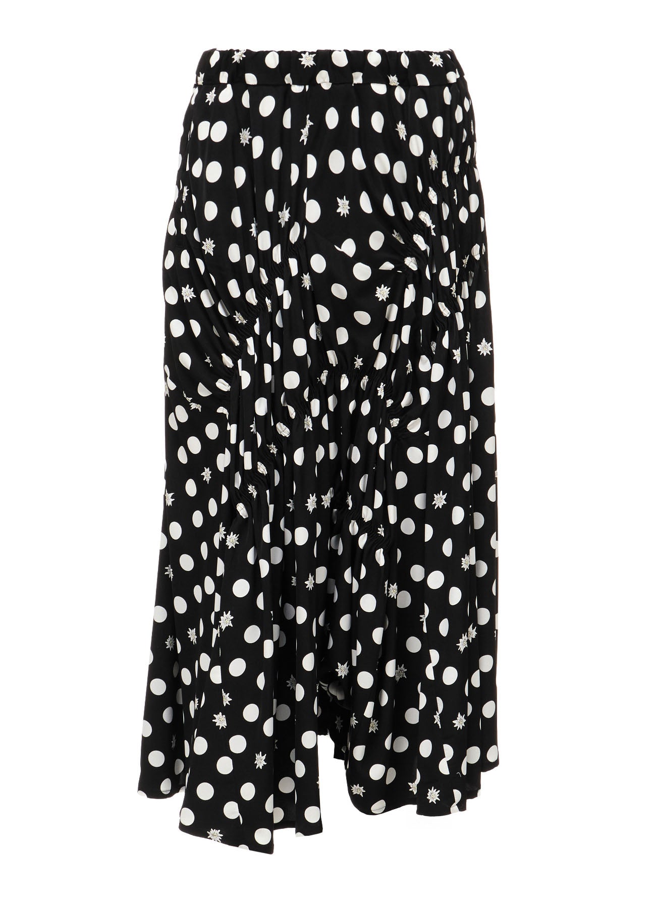 DOT FLOWER PRINT GATHERED PANTS