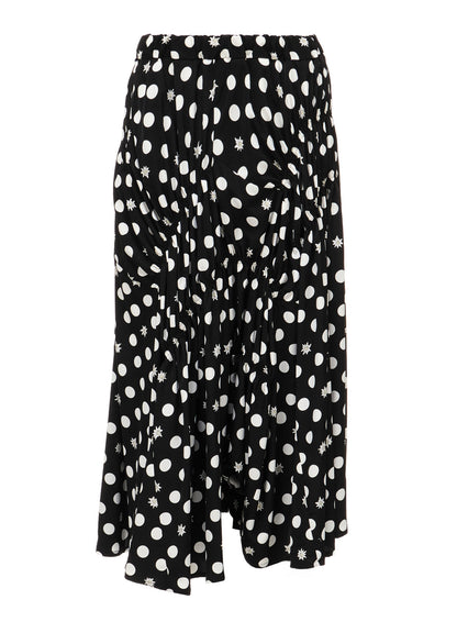 DOT FLOWER PRINT GATHERED PANTS