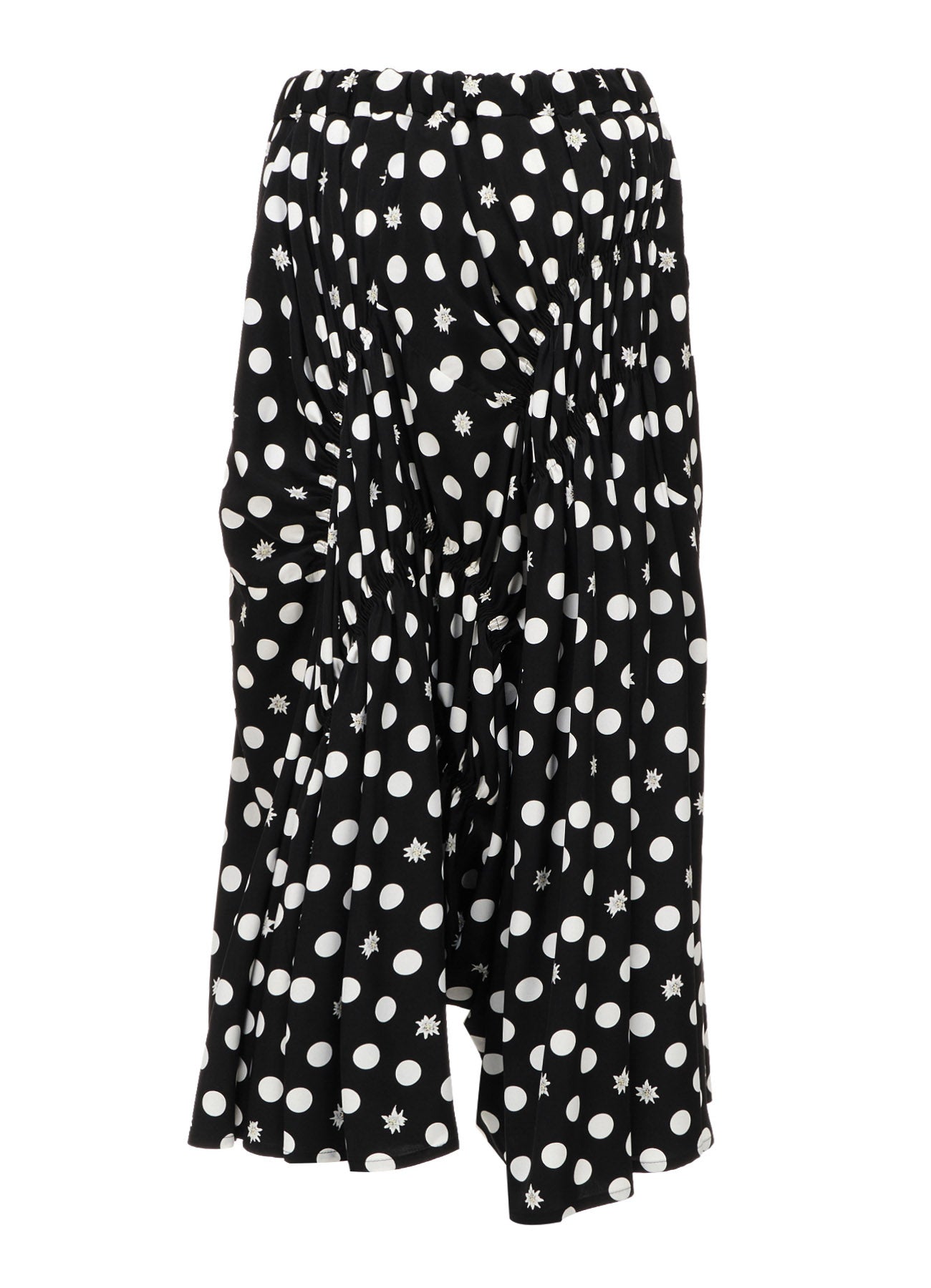 DOT FLOWER PRINT GATHERED PANTS
