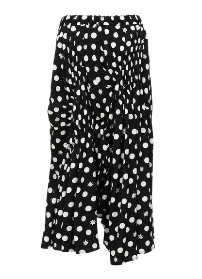 DOT FLOWER PRINT GATHERED PANTS