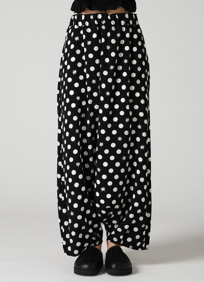 DOT FLOWER PRINT BALLOON PANTS
