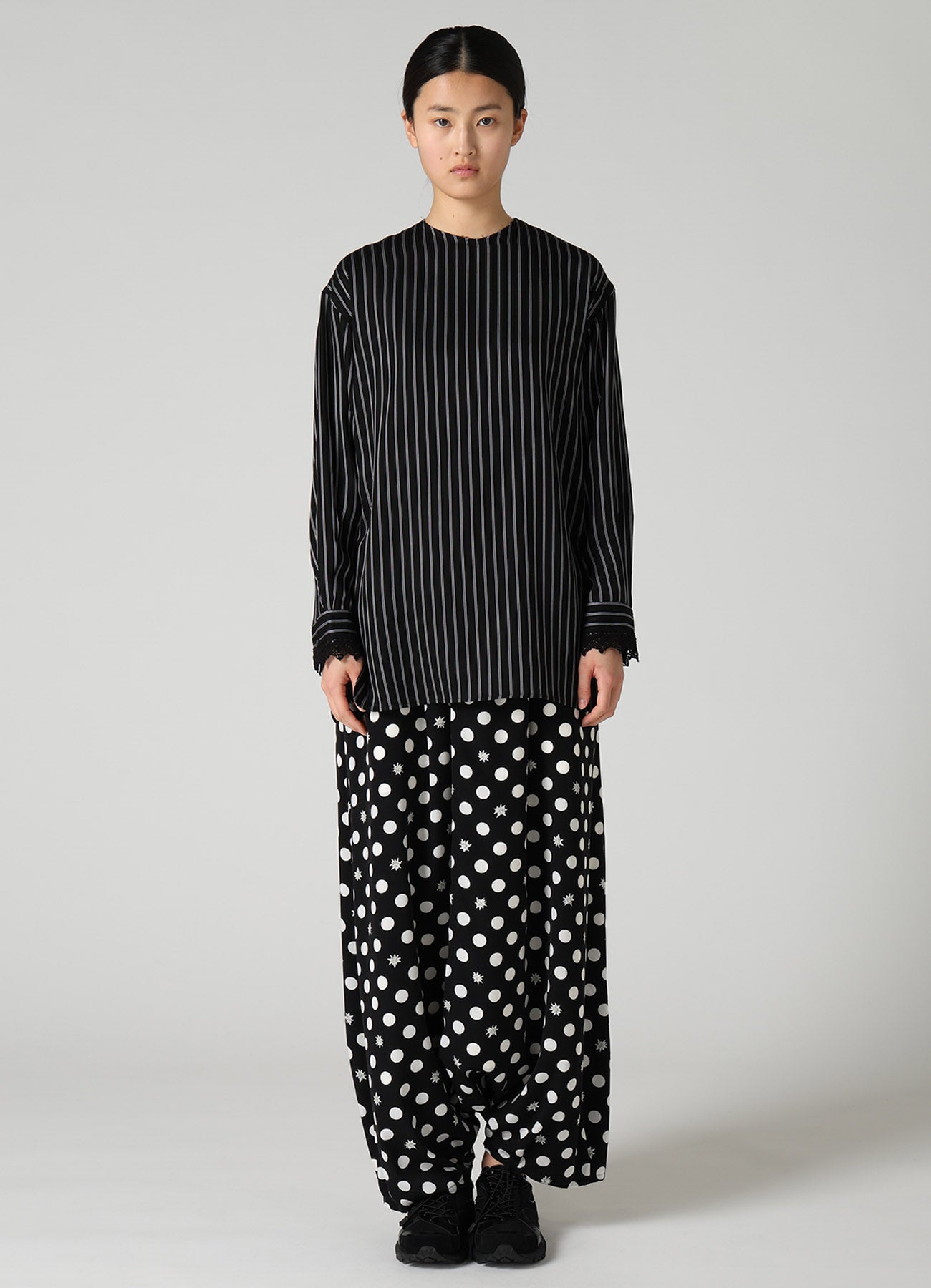 DOT FLOWER PRINT BALLOON PANTS