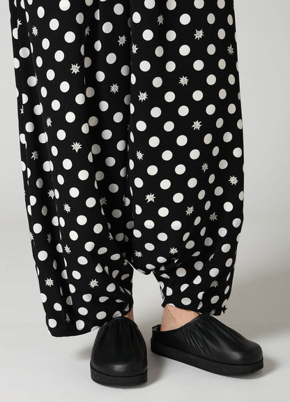 DOT FLOWER PRINT BALLOON PANTS