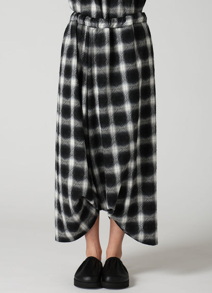 PLAID JACQUARD TUCK PANTS