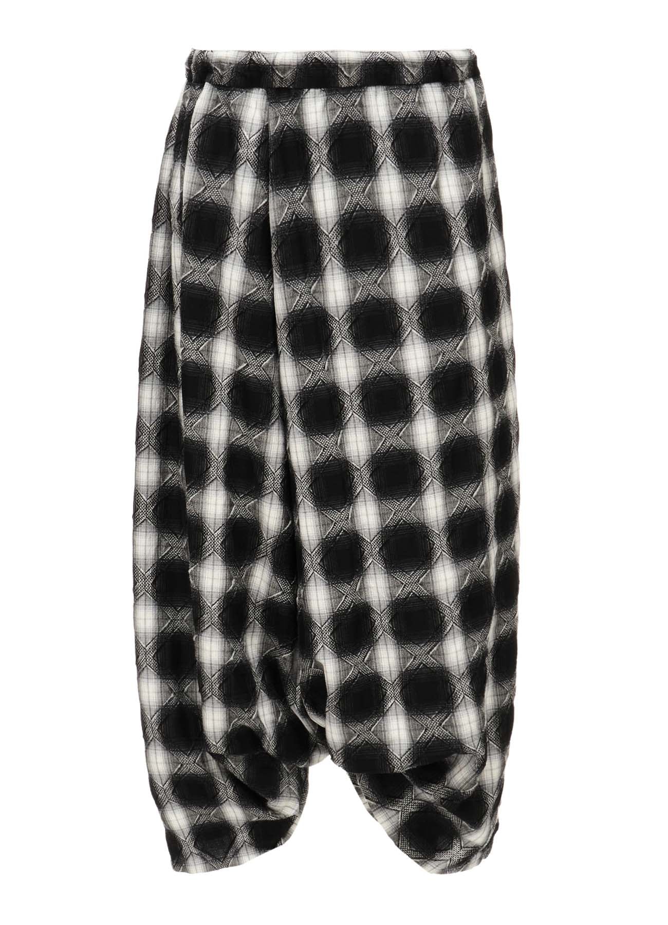 PLAID JACQUARD TUCK PANTS
